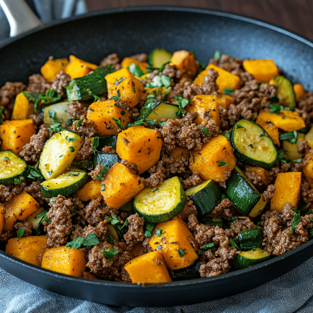 Ground Beef Zucchini Sweet Potato Skillet – The Ultimate One-Pan Comfort Meal 9 ground beef zucchini sweet potato skillet the ultimate one pan comfort meal1