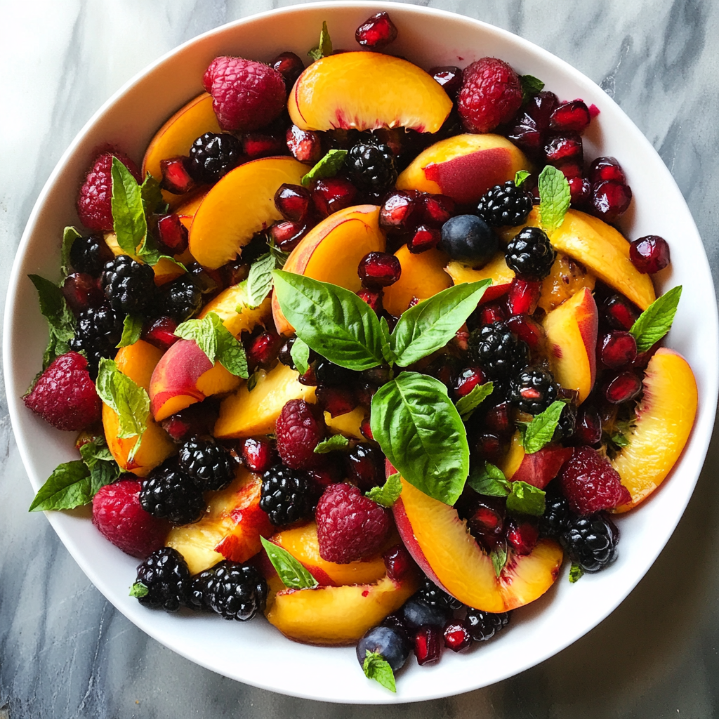 honey lime basil peach fruit salad the perfect summer refresh2