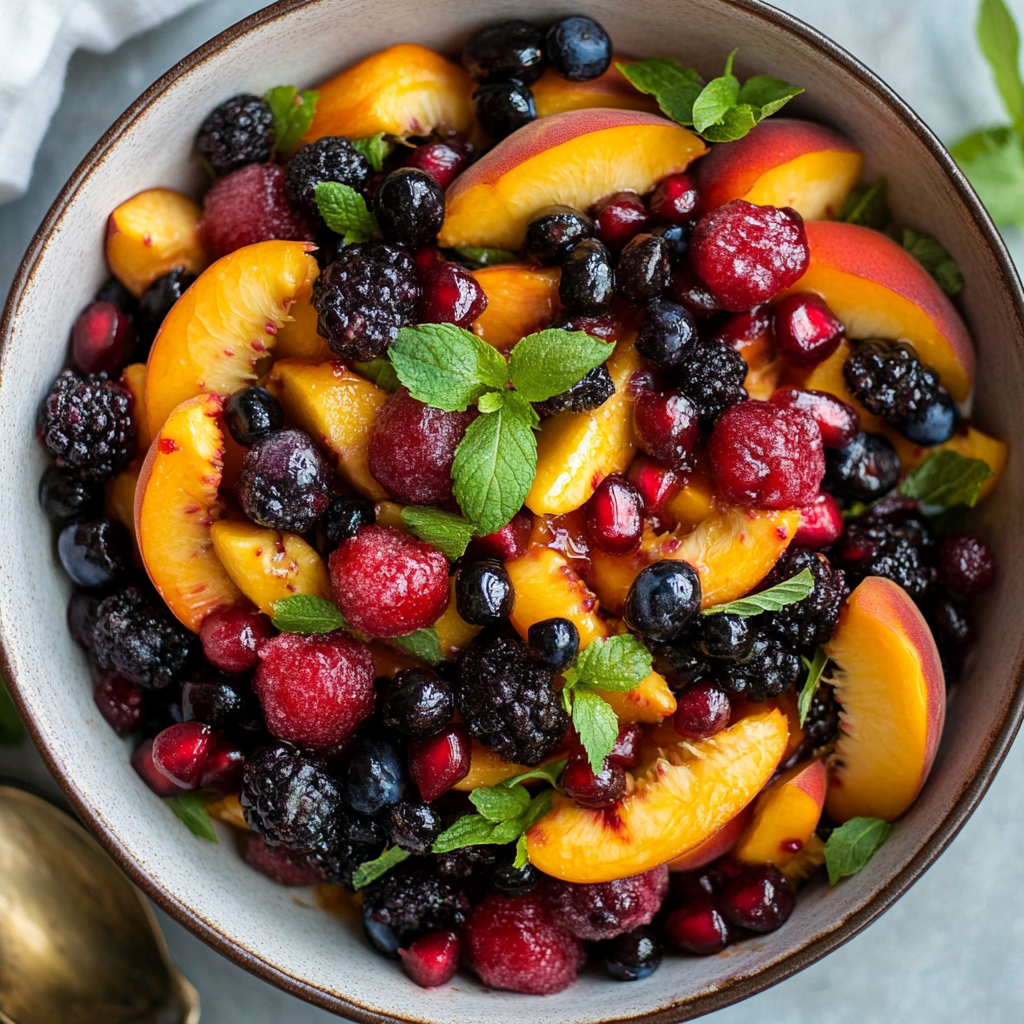honey lime basil peach fruit salad the perfect summer refresh3