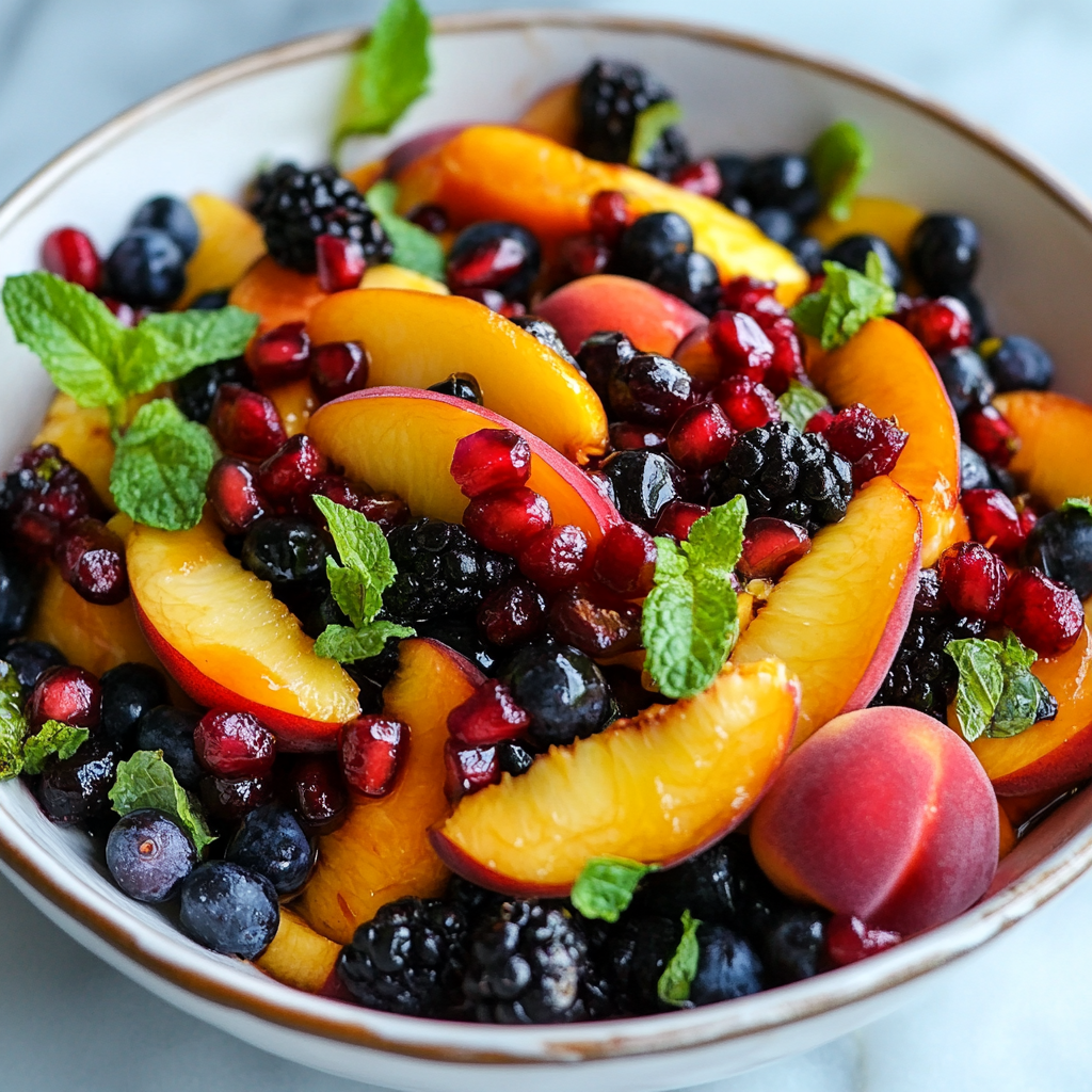 honey lime basil peach fruit salad the perfect summer refreshsummer delight