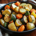 Garlic Herb Roasted Potatoes Carrots and Zucchini