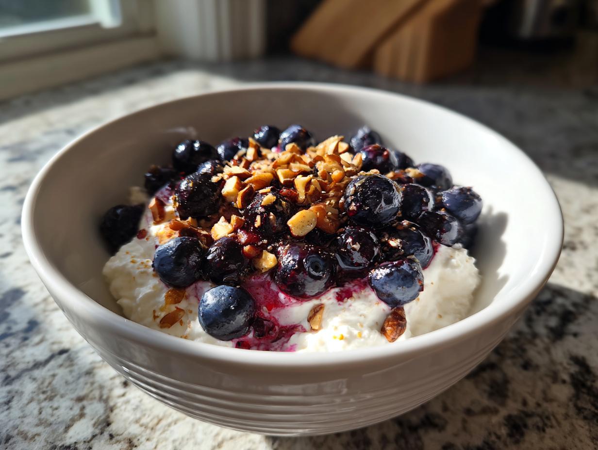 Blueberry Cottage Cheese Breakfast - Featured