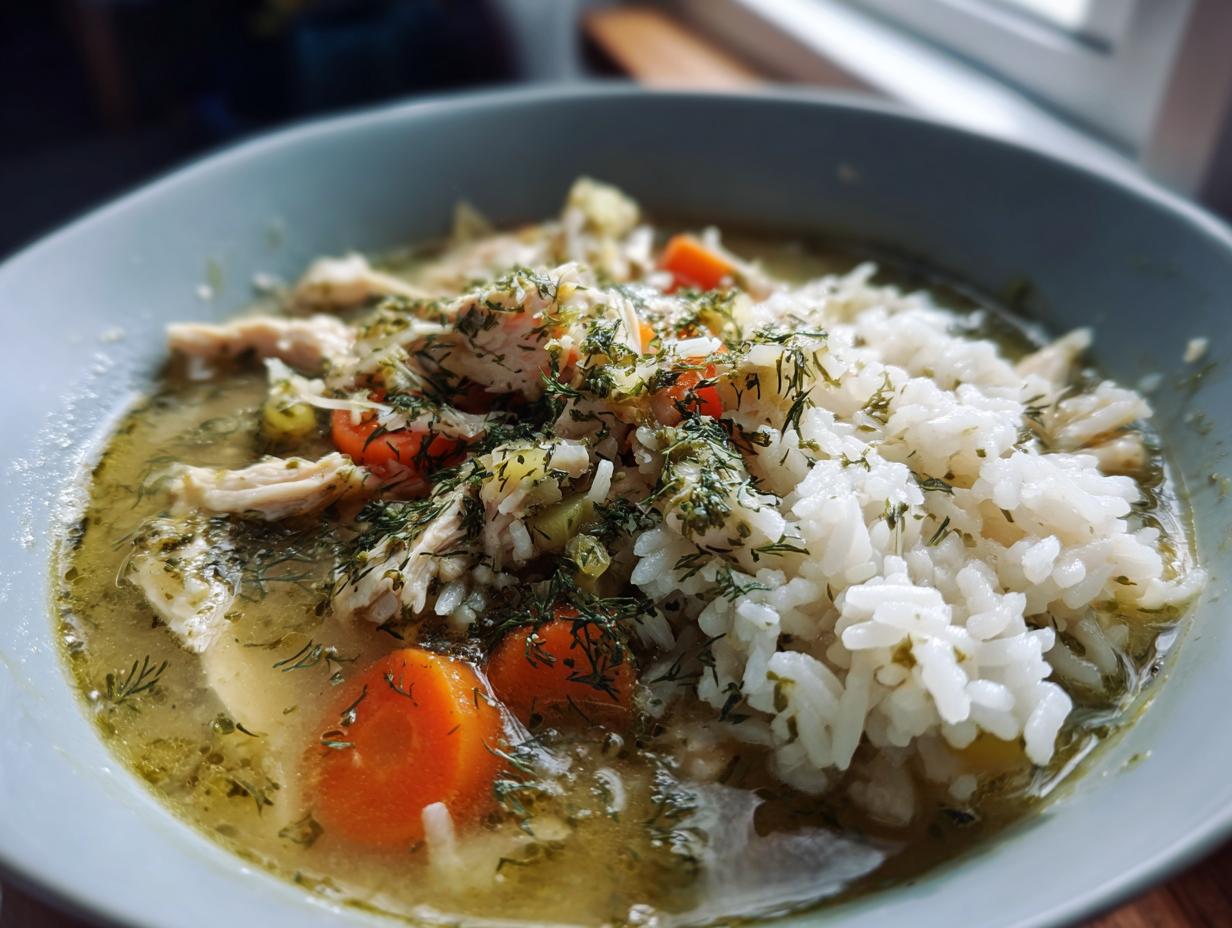 Lemon Dilly Chicken Rice Soup: 40 Min Comfort