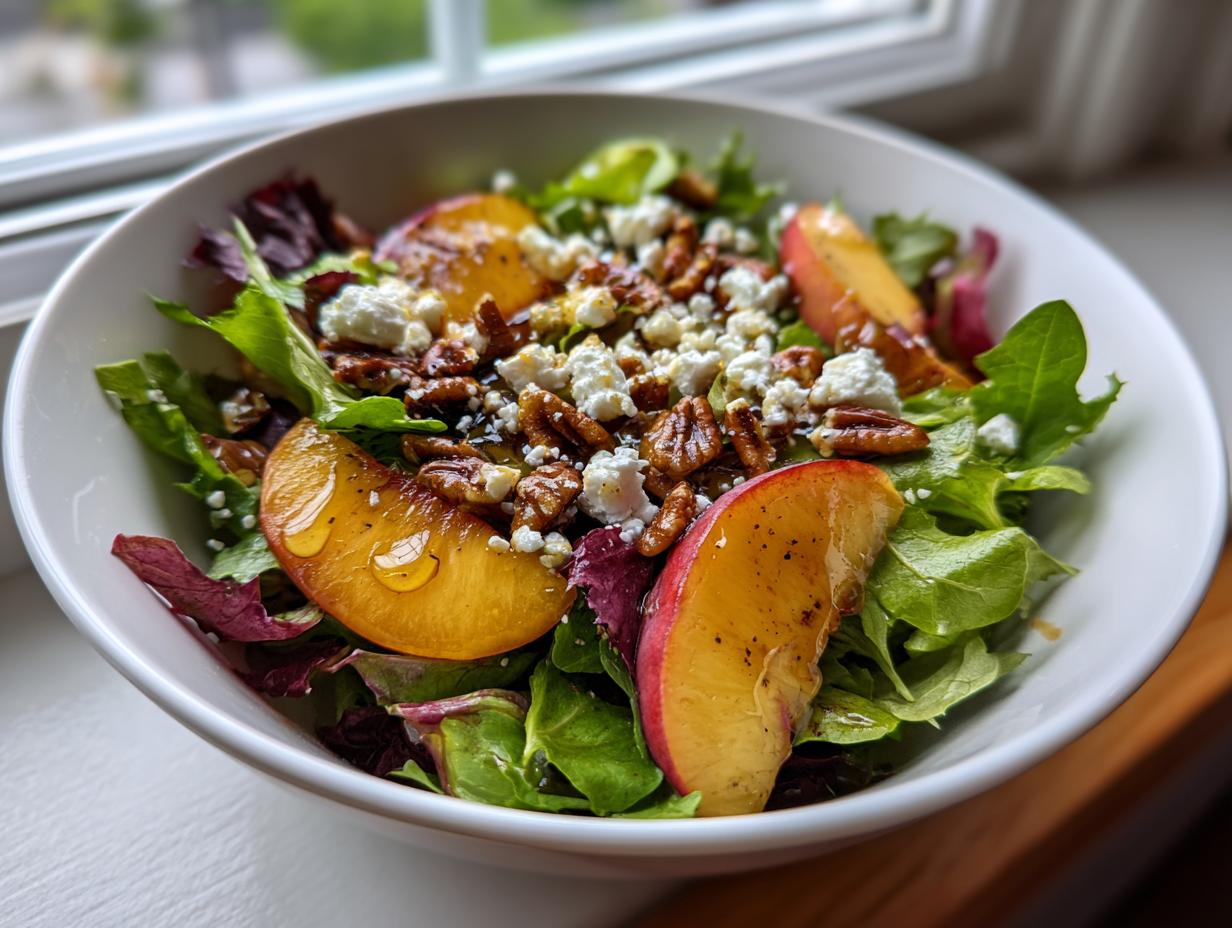 Peach Salad with Honey Lime - Featured