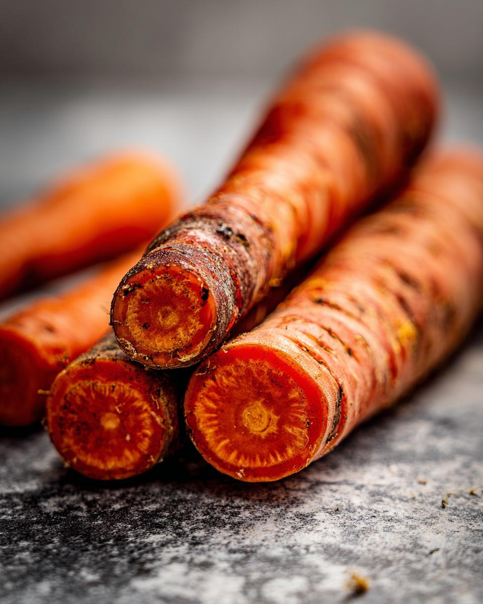 Close-up of fresh Healthy Smashed Carrots showing the vibrant orange color and texture.