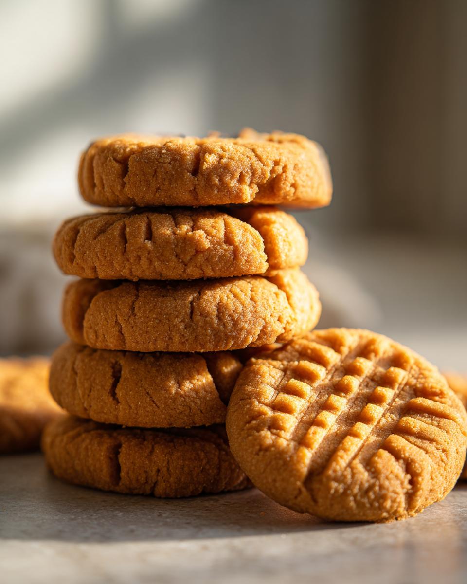 A stack of delicious Homemade Copycat Nutter Butters cookies, with one leaning against the stack.