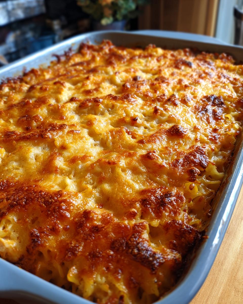 Baked Ina Garten's Chicken Casserole Recipe in a casserole dish, golden brown and bubbly.