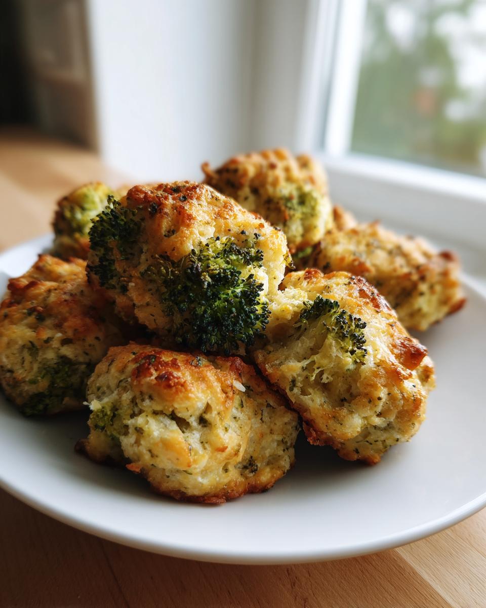 A plate of homemade Nutritious Chicken Broccoli Nuggets, golden brown and ready to eat.