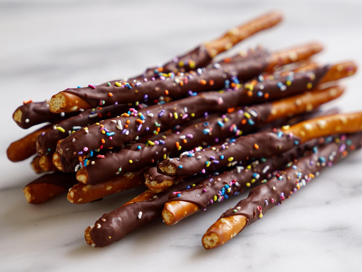 Amazing 3-Ingredient Simple Chocolate-Dipped Pretzels