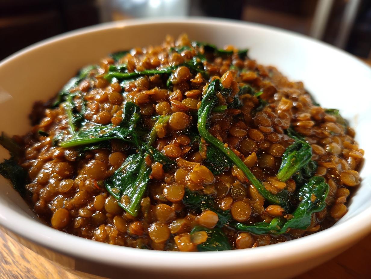 Amazing Lentil Stew with Spinach: 1 Hour Comfort