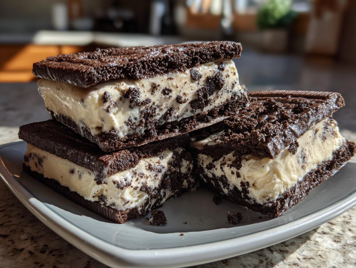 Amazing 2-Ingredient Oreo Ice Cream Sandwiches