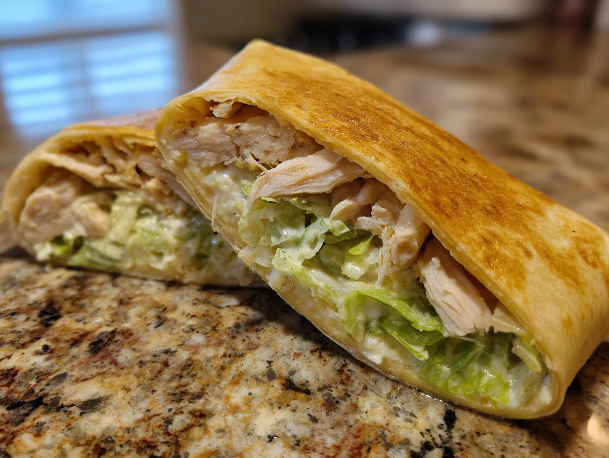 Amazing 10 Minute Easy Chicken Caesar Wrap