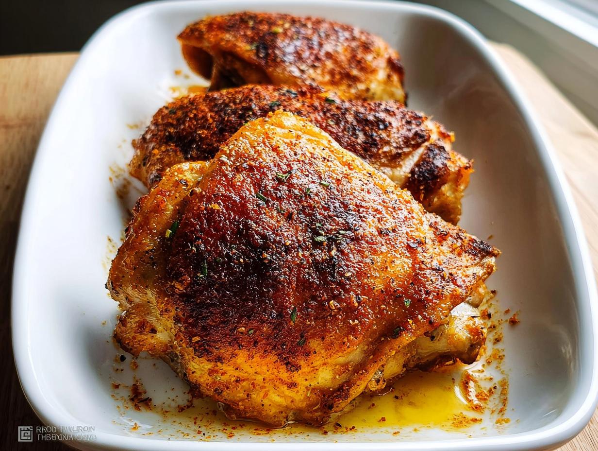 Amazing 5 Crispy Baked Chicken Thighs