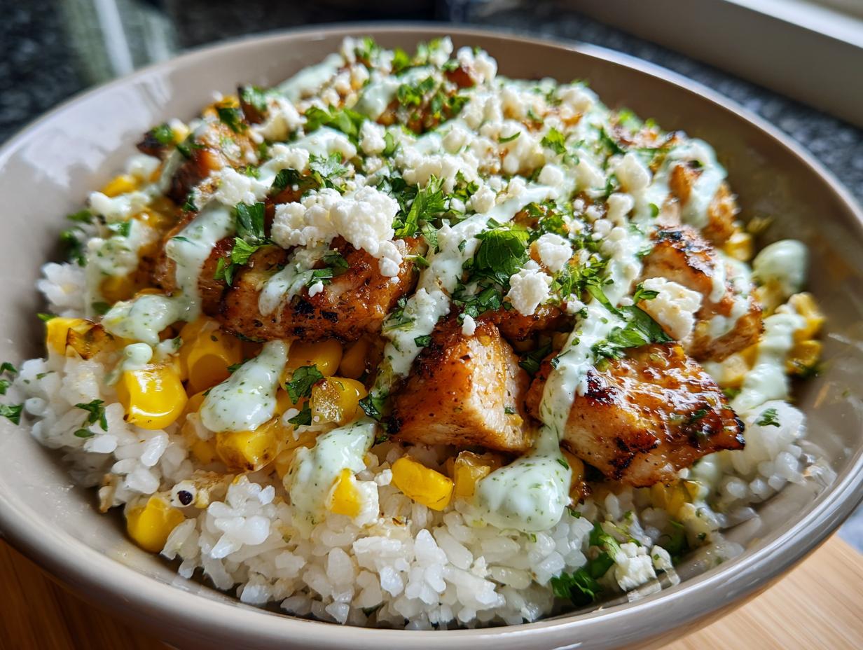 Amazing 30-Minute Easy Street Corn Chicken Rice Bowl Recipe