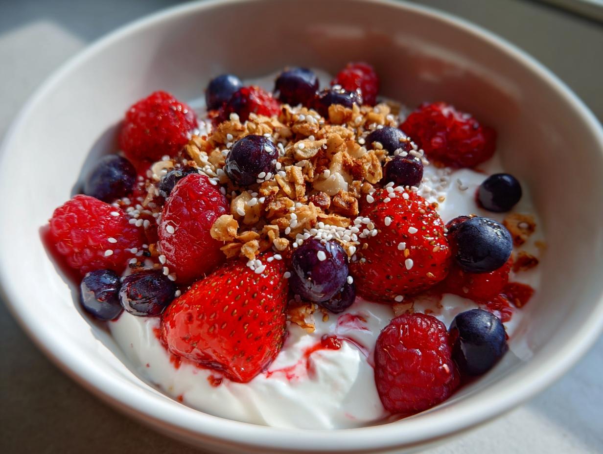 5 Minute High-Protein Greek Yogurt Breakfast Bowl