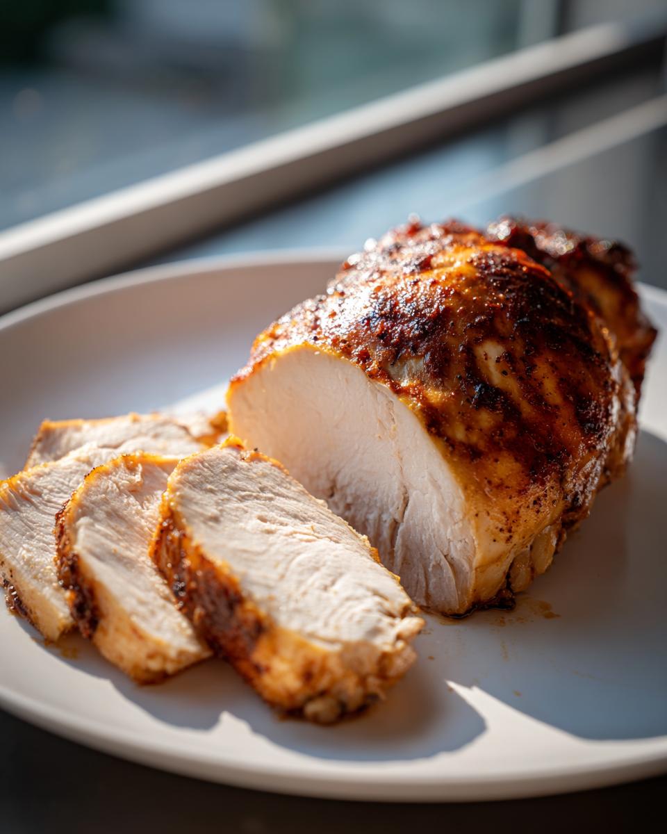 Slices of perfectly roasted, juicy chicken breast with a browned crust, ideal for What To Cook For Dinner Tonight.