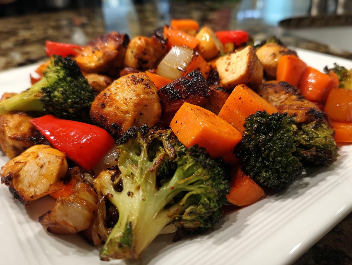 Amazing 1 Sheet Pan Chicken & Veggie Dinner
