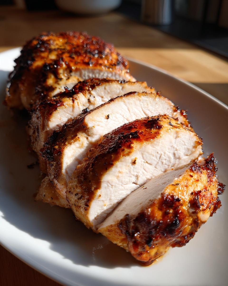 Close-up of perfectly cooked, sliced chicken breast with a caramelized crust, ideal for What To Cook For Dinner Tonight.