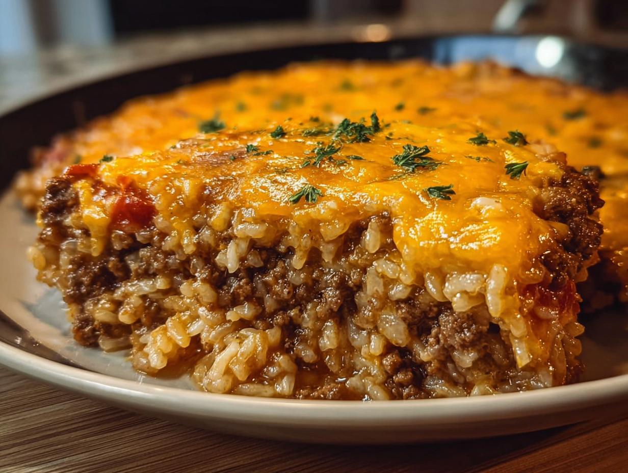 What Makes This Cheesy Hamburger Rice Casserole So Good