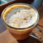 Close-up of a Perfect Every Time Starbucks Drink in a clear mug, showing rich, frothy foam.