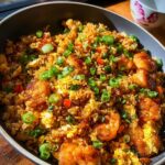 A delicious bowl of shrimp fried rice, a perfect quick dinner idea for busy weeknights.