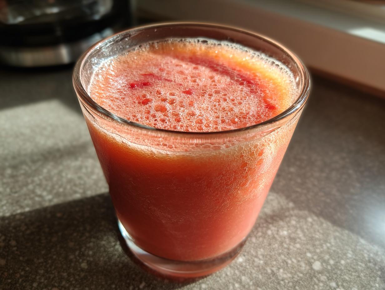 Amazing 15-Minute Strawberry Peach Juice