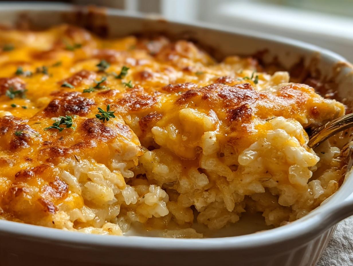 Cheesy Chicken and Rice Casserole: 1 amazing dish