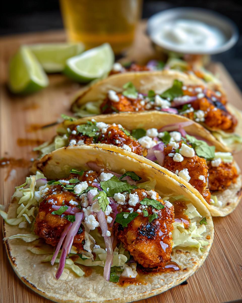 Close-up of delicious Chicken Taco Filling with Fresh Lime, topped with cheese and cilantro.