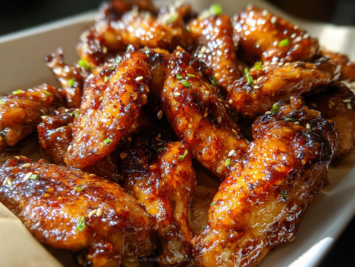Amazing Honey Garlic Wings with Sticky Glaze