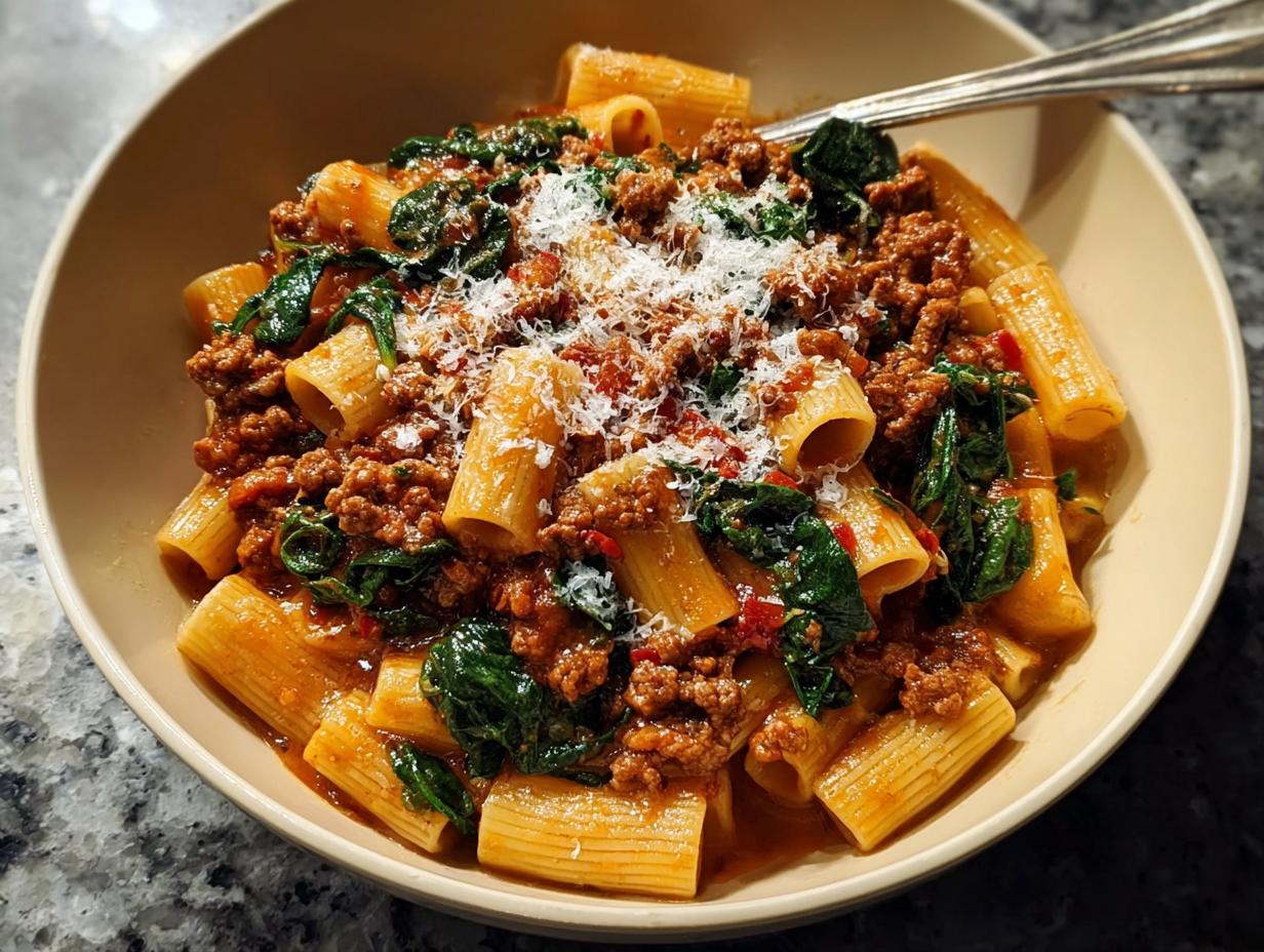 Amazing Pot Pasta with Sausage and Spinach