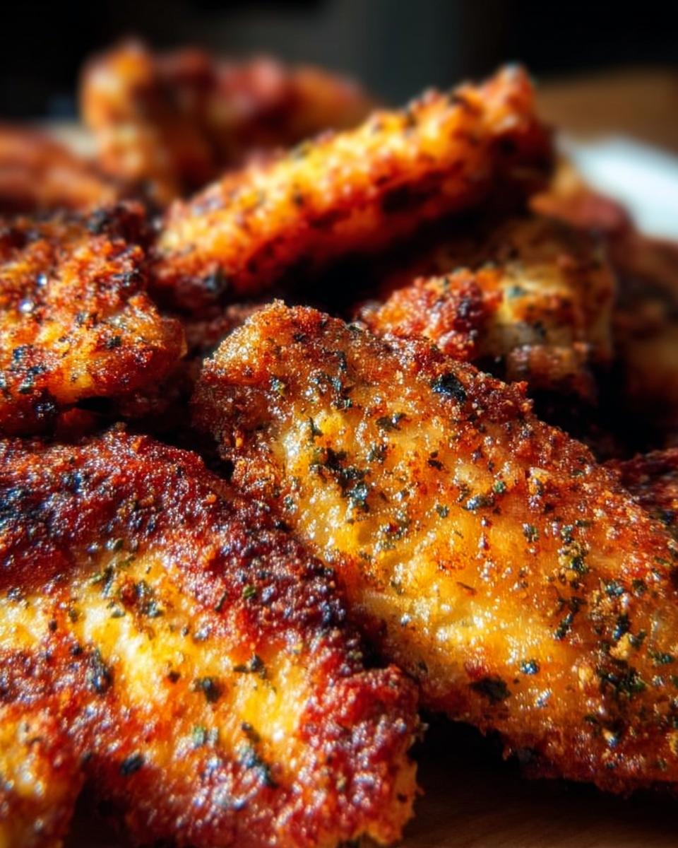 Close-up of perfectly cooked ranch seasoned wings with a crispy finish and visible herbs.