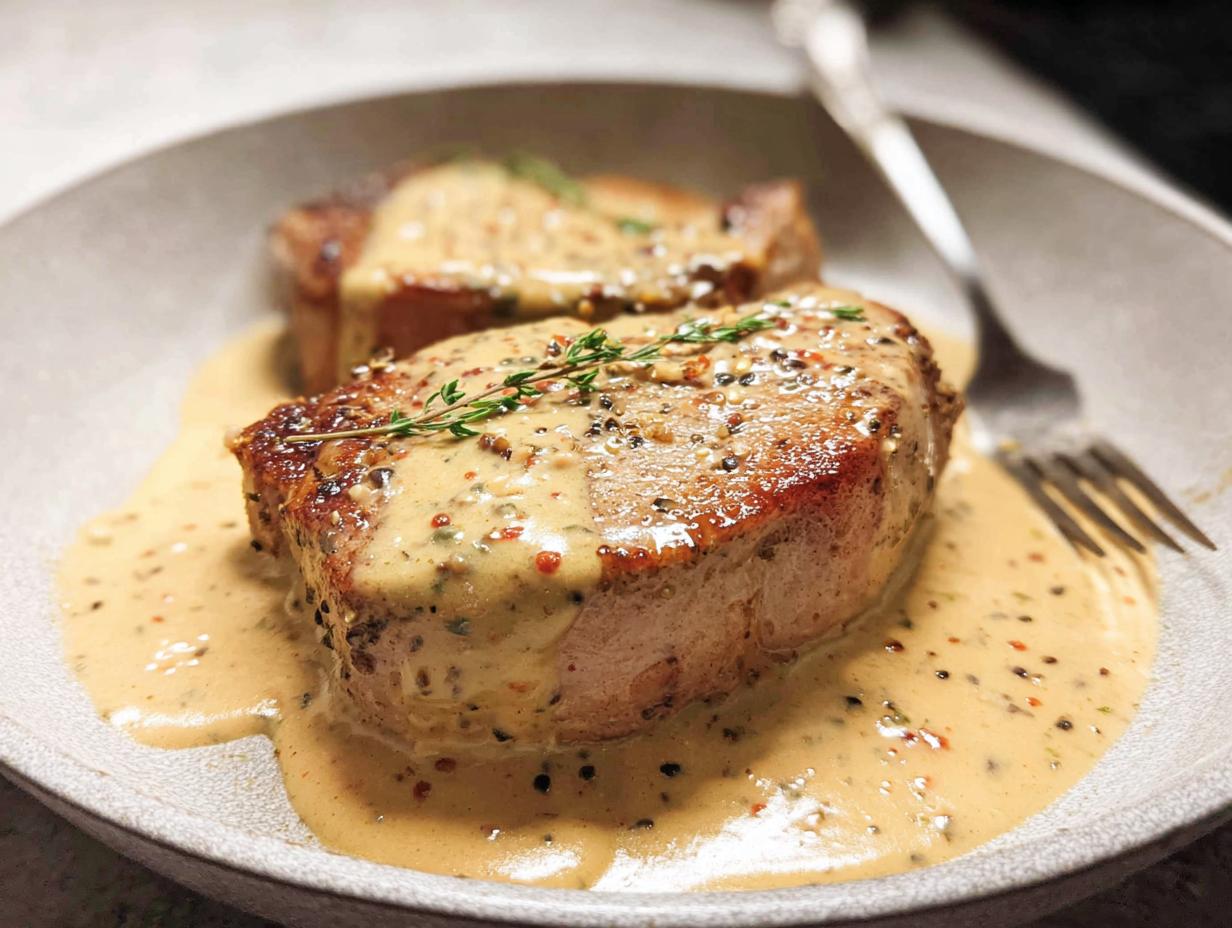 Amazing Skillet Pork Chops with Creamy Dijon Sauce