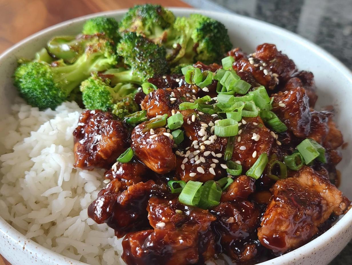 Amazing Sticky Teriyaki Chicken Bowl with Fresh Crunch
