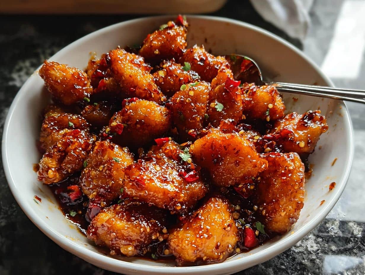 Delicious Sweet & Spicy Honey Garlic Chicken Bites