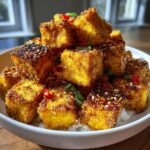 Air Fryer Crispy Tofu with Savory Sauce - Tasty