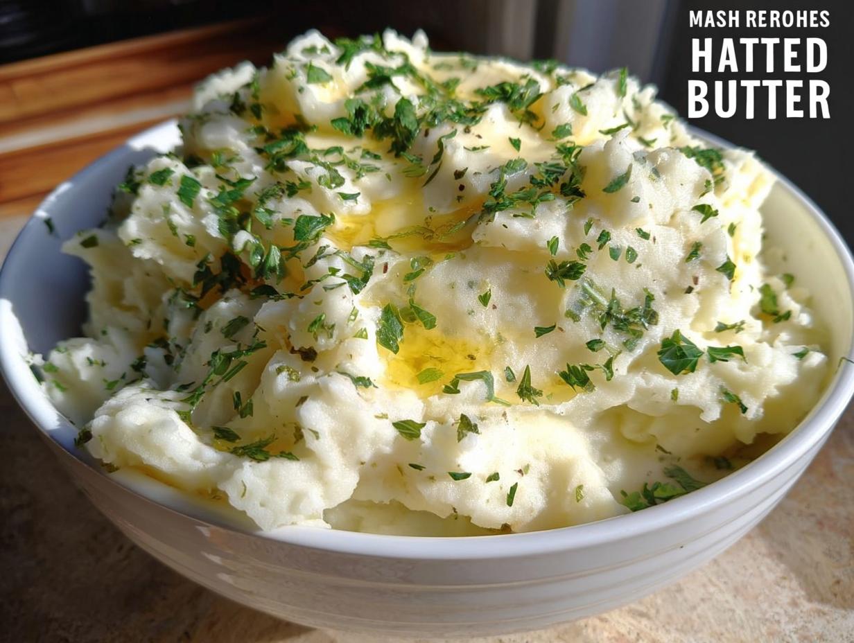 Amazing Mashed Potatoes with Herb Butter Finish