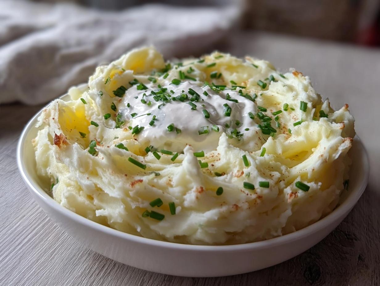 Mashed Potatoes with Sour Cream and Chives - Featured