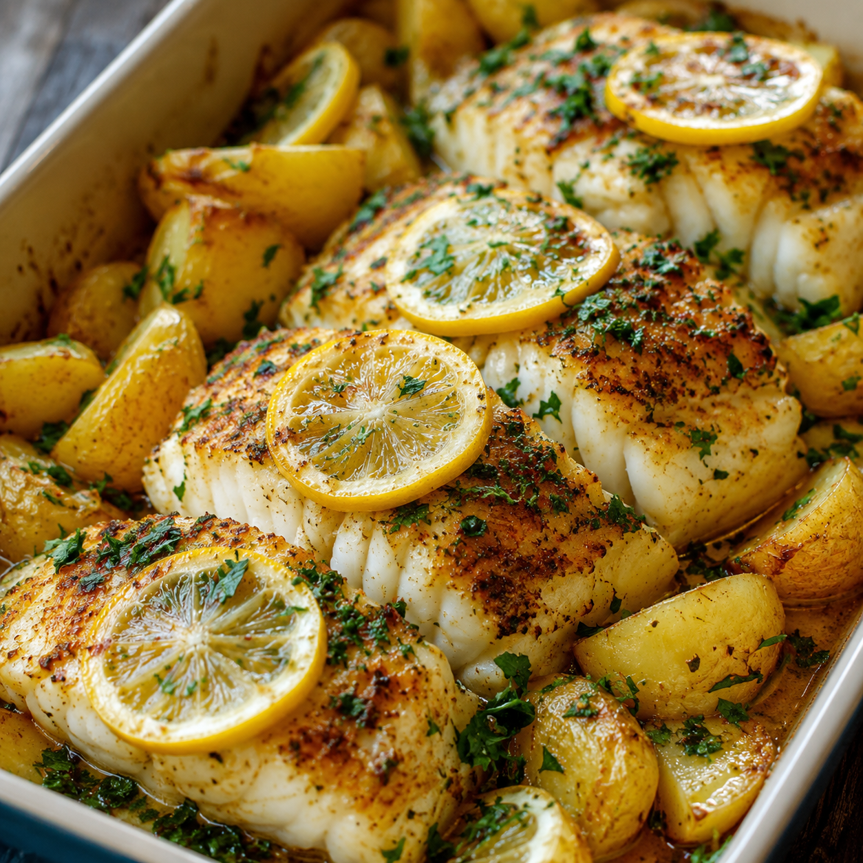 Portugiesischer Ofenfisch mit Kartoffeln – aromatisch, mediterran & einfach