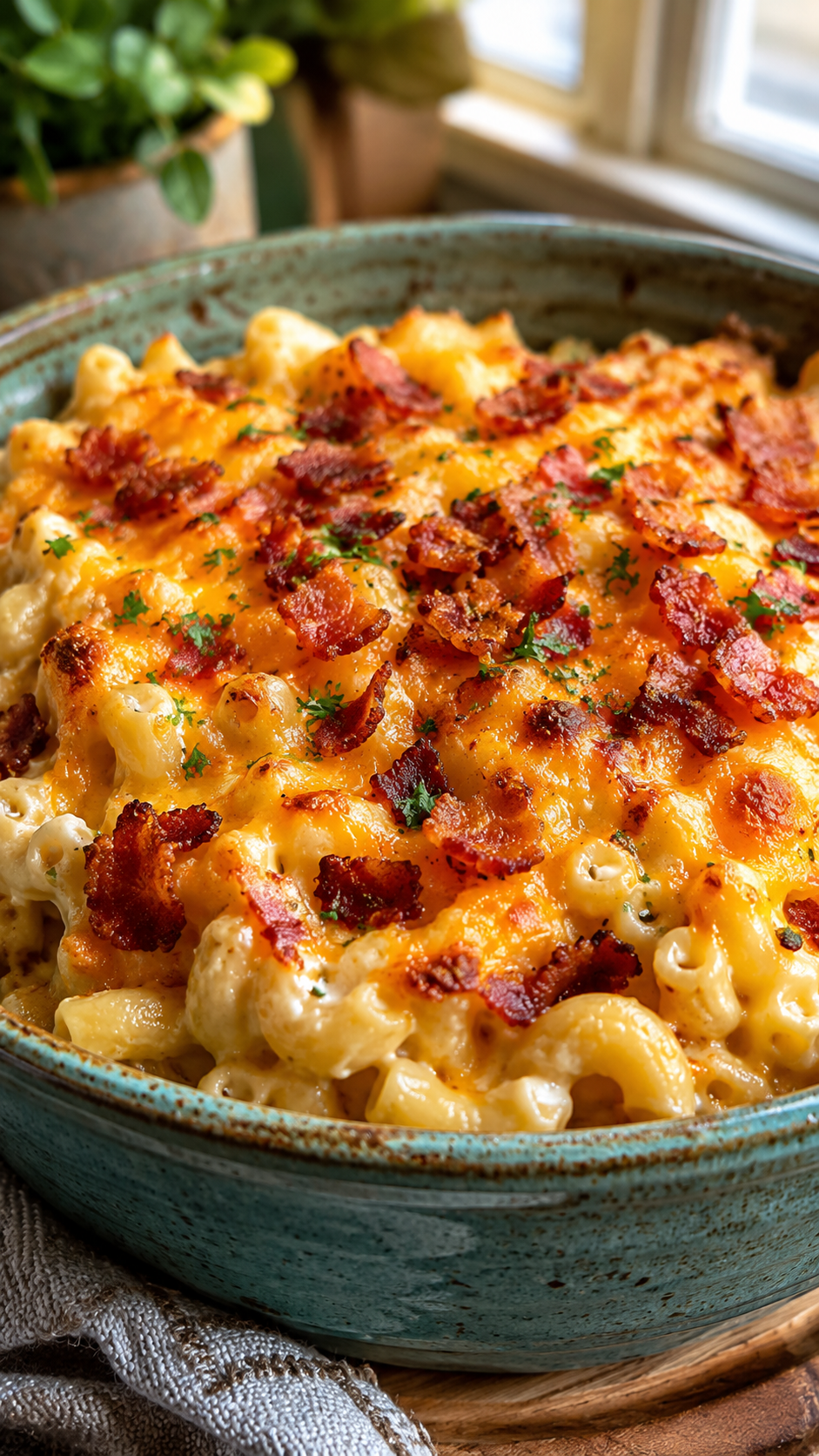 Comforting Cottage Cheese Bacon Mac Skillet
