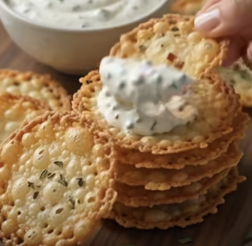 Spicy Cottage Cheese Parmesan Crisps