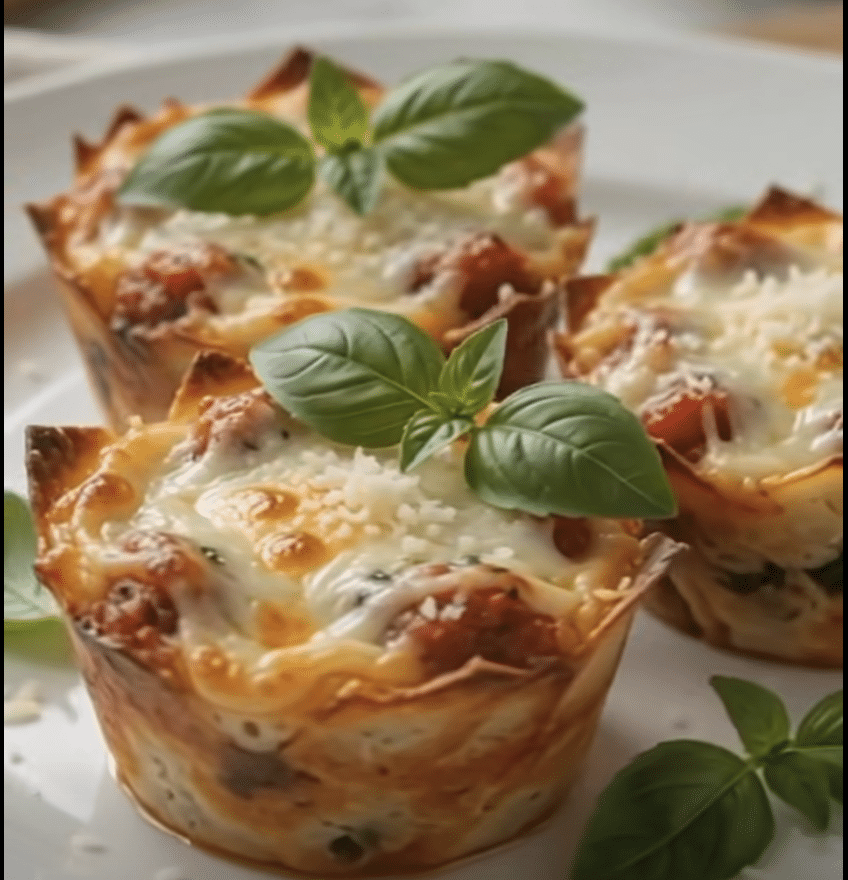 Muffin Tin Cottage Cheese Lasagna Cups