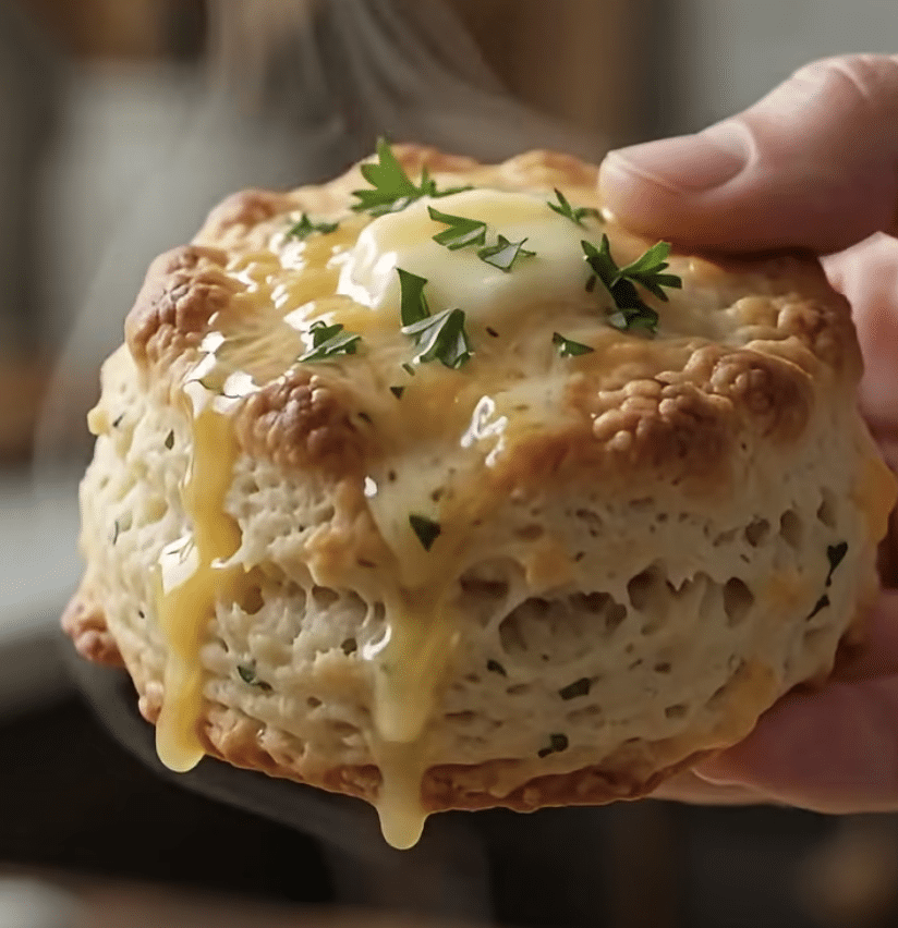 No-Yeast Fluffy Cheddar Garlic Biscuits